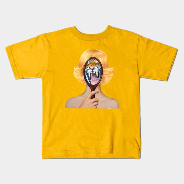 Tiger Mirror Kids T-Shirt by MoonPatrol